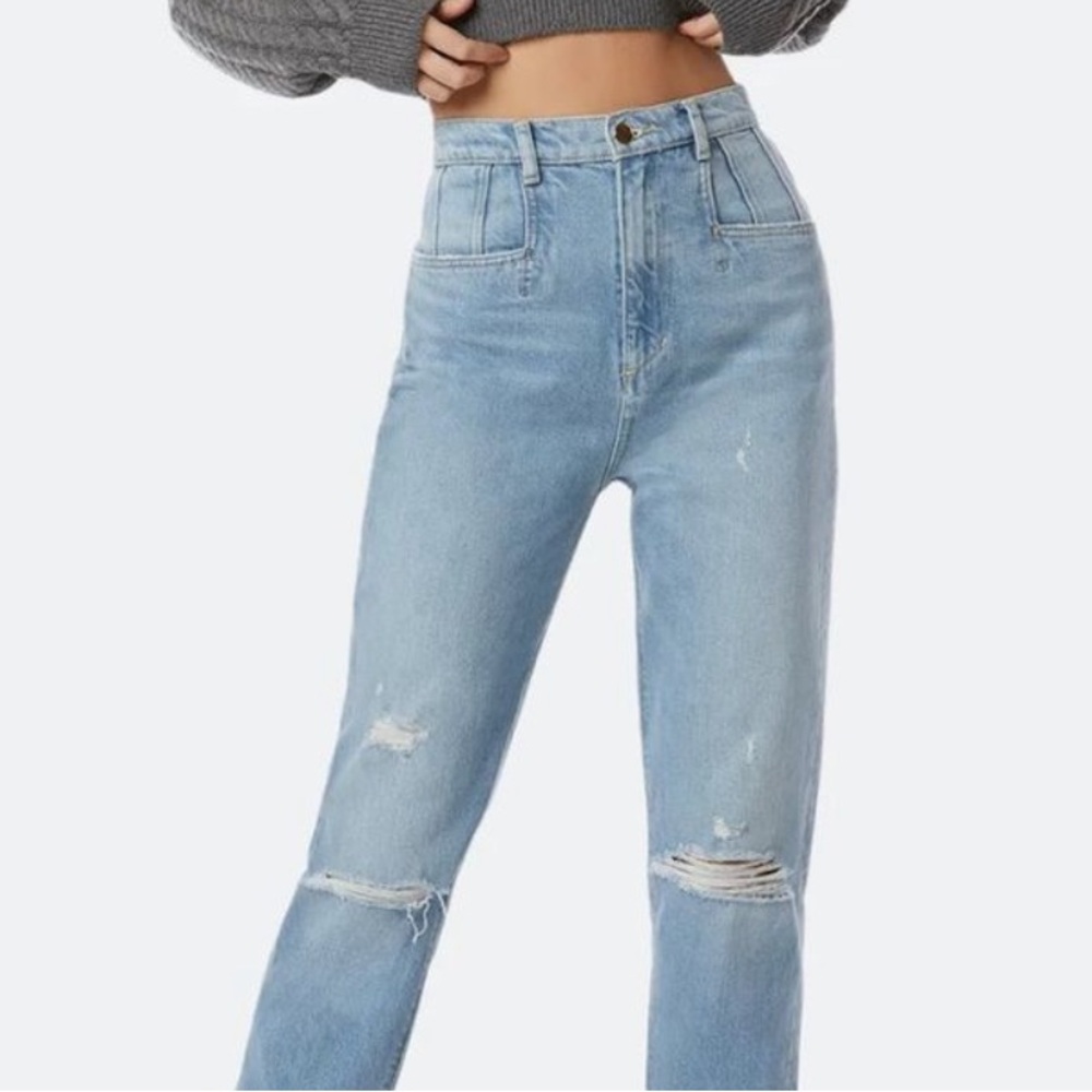 Favorite Daughter The Jordie Super High Waist Distressed Straight Leg Jeans-25
